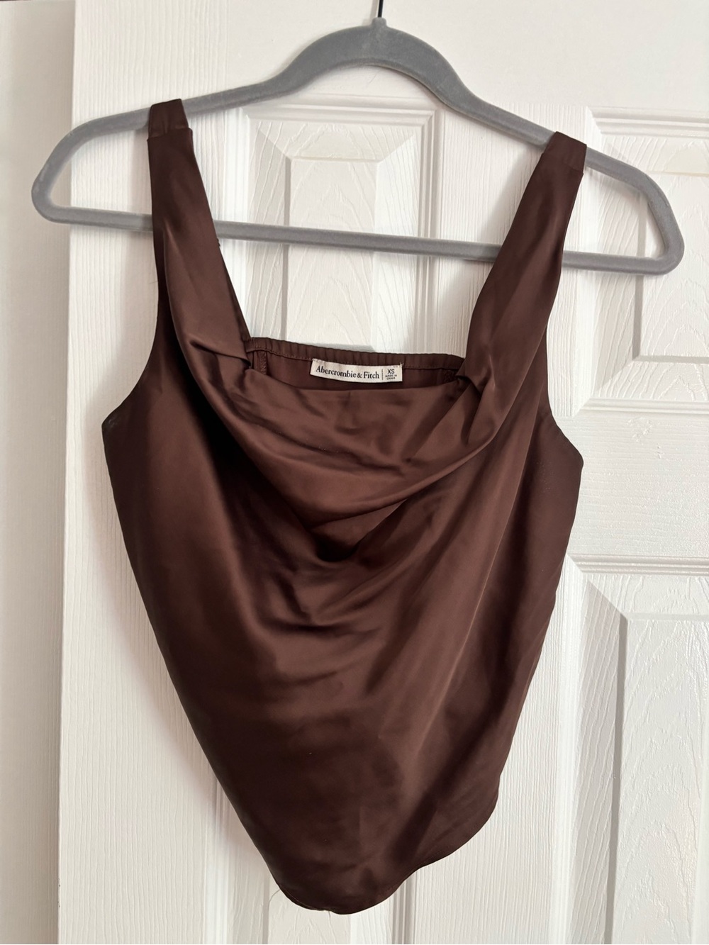 Abercrombie & Fitch Chocolate Brown Satin Cowl Neck Camisole